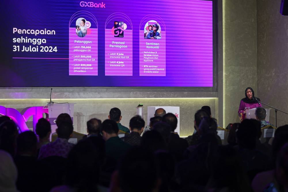 GXBank Board of Director's Chairman Datuk Zaiton Mohd Hassan during the launch of GXBank's headquarters today. Photo by Bernama