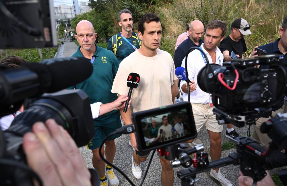Australian Kookaburras Hockey player Tom Craig is seen after his release on Aug 7, 2024, from the Prefecture of Police following his arrest for allegedly attempting to buy cocaine on the streets in Paris. - (Photo: Dave Hunt/ DPA)