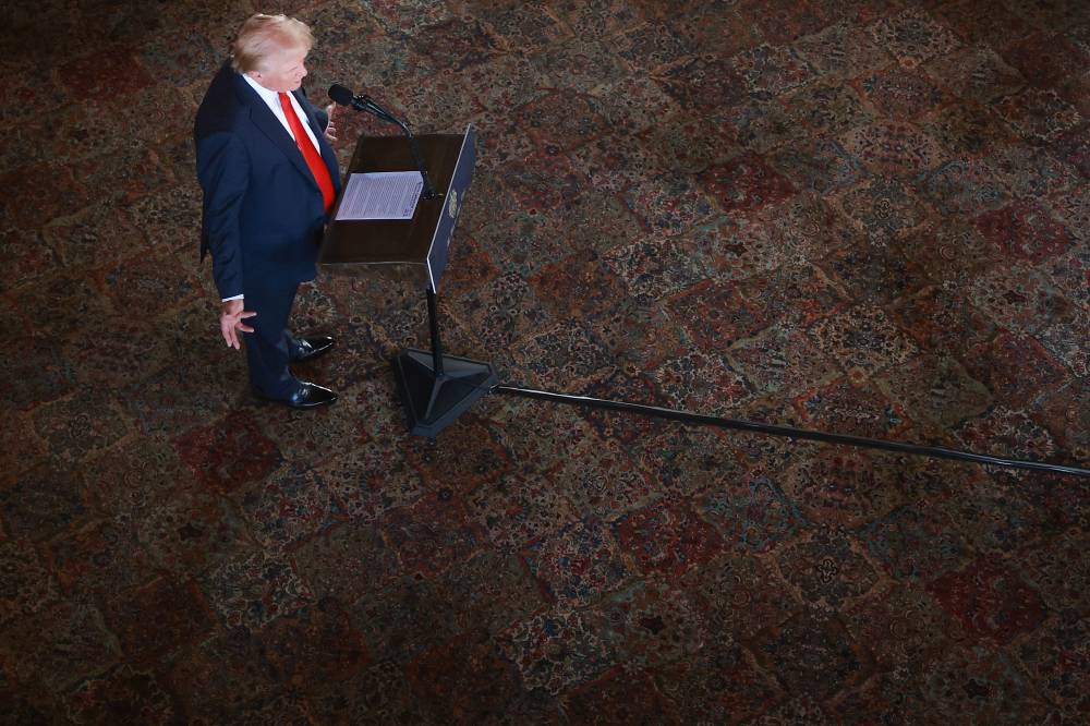 Republican presidential candidate former President Donald Trump speaks during a press conference at his Mar-a-Lago estate on August 08, 2024, in Palm Beach, Florida. - Photo by AFP