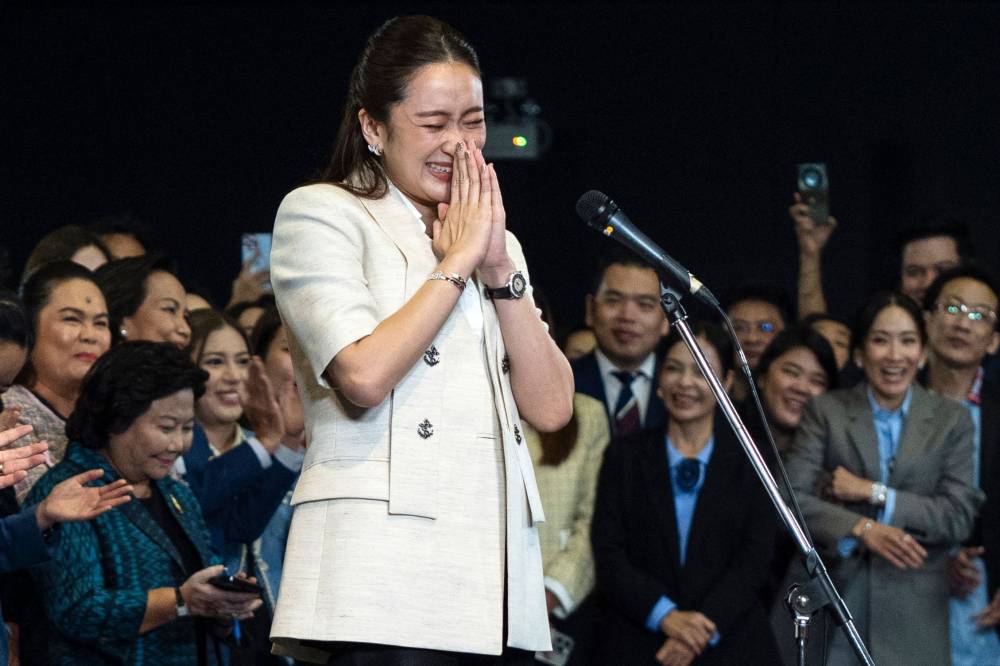 Thailand's new Prime Minister Paetongtarn Shinawatra, known by her nickname "Ung Ing" and daughter of former prime minister Thaksin Shinawatra, reacts during a press conference in Bangkok on August 16, 2024. - Photo by AFP