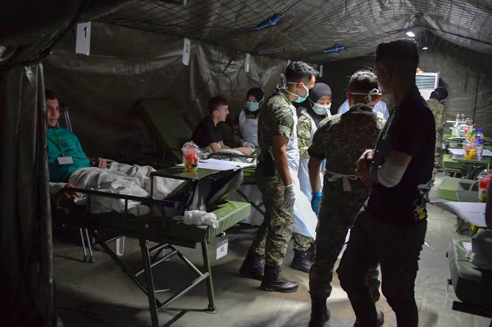 Two Airbus A-400M aircraft of the Royal Malaysian Air Force (RMAF) carrying injured Palestinians landed safely at the RMAF base in Subang here at about 2pm today. Photo by Bernama
