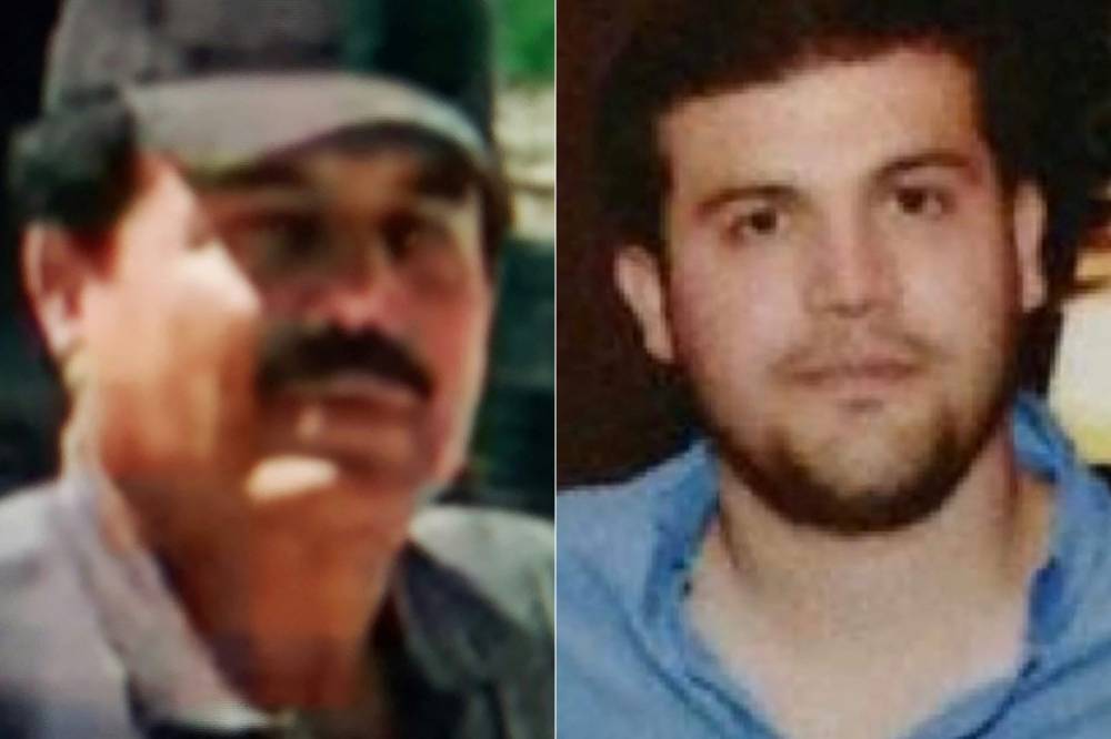 This combination of pictures created on July 26, 2024, shows and undated image obtained from the US Department of State of Ismael "El Mayo" Zambada Garcia (L), cofounder of the Sinaloa Cartel; and an undated image obtained from US Immigration and Customs Enforcement of Joaquin Guzman Lopez, a son of the cartel's other co-founder, Joaquin "El Chapo" Guzman. - Photo by AFP