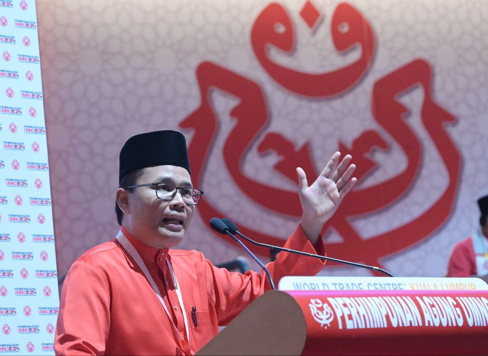 Pasir Salak Umno Division Chief Khairul Azwan Harun during the 2024 Umno General Assembly held at the World Trade Centre Kuala Lumpur (WTCKL), today.