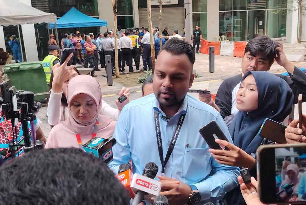 Arvend when met by reporters at the sinkhole location at Jalan Masjid India on Monday.