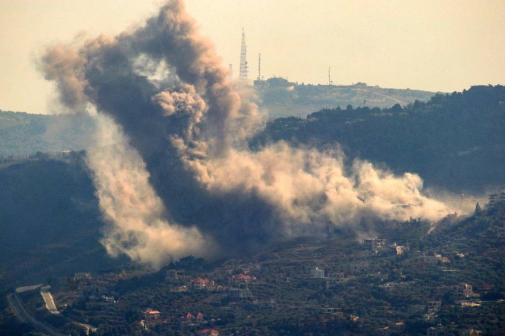 Smoke billows following an Israeli airstrike in the southern Lebanese village of Adaisseh near the border with Israel on August 28, 2024. - Photo by AFP