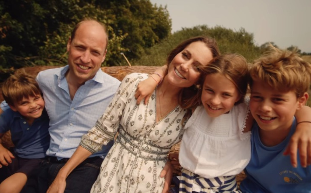 Kate Middleton with her husband, Prince William, and their three children, Prince George, Princess Charlotte and Prince Louis. 