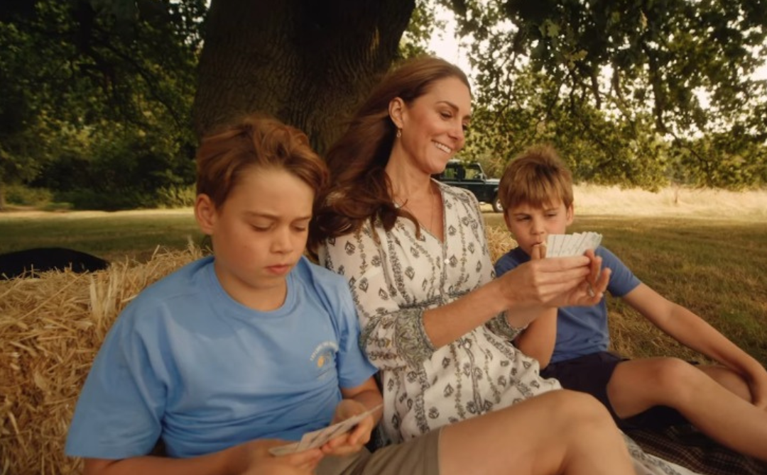 Kate Middleton with her two sons, Prince George and Prince Louis. 