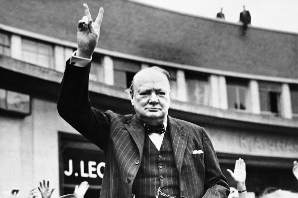 Undated picture of Sir Winston Churchill making the victory sign. - (Photo by AFP)