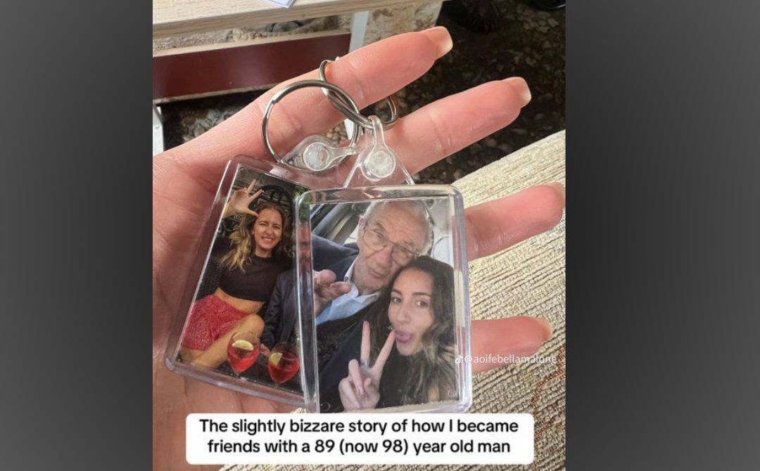 In a viral video, Aoife shares how an unexpected encounter almost a decade ago blossomed into a profoundly meaningful and lasting friendship that defies conventional norms. - @aoifebellamalone (Tiktok)