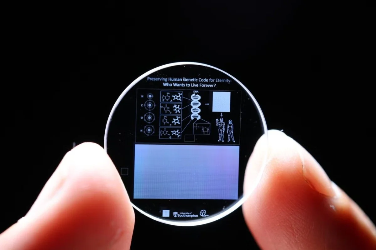 Scientists have stored the full human genome on a 5D memory crystal which they hope could provide a blueprint to bring humanity back from extinction thousands, if not millions, of years in the future.