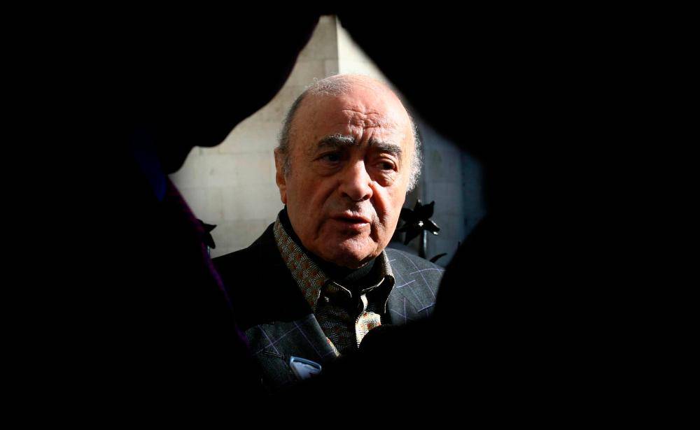 Tycoon Mohamed Al-Fayed, a controversial billionaire and the father of Dodi who was killed along with Princess Diana in 1997. - File photo by AFP