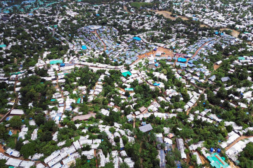 This aerial photo taken on Sept 12, 2024 shows a view of the Kutupalong refugee camp in Ukhia. - (Photo by MUNIR UZ ZAMAN / AFP)