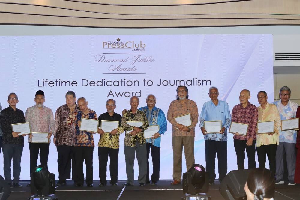 The 'Lifetime Dedication to Journalism Award' was presented to 11 veteran journalists. - Photo courtesy of NPC
