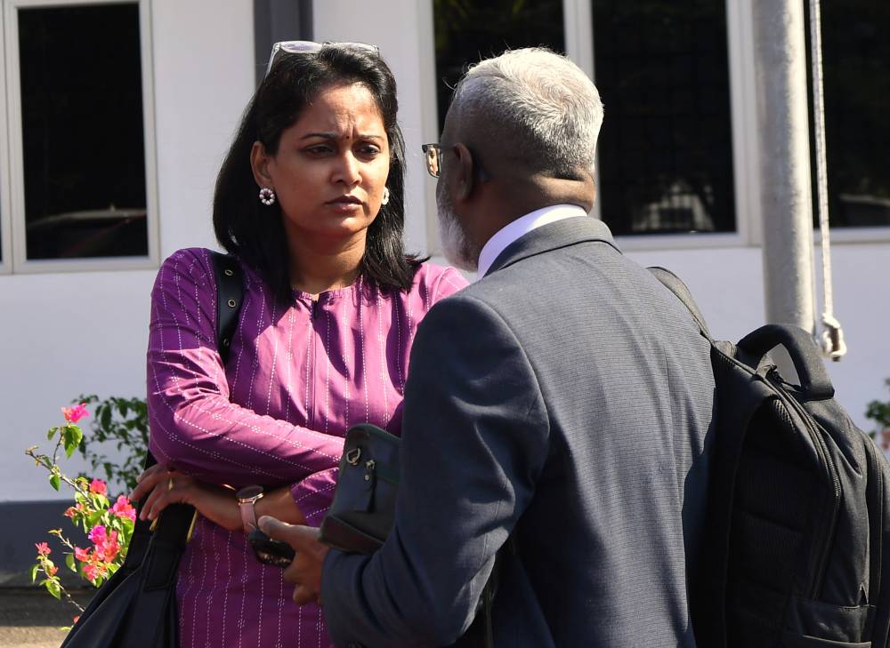 Retha is alleged to have committed criminal trespass by entering the office of P. Navaneeth, 35, at about 3pm at a clinic in the Muallim district on March 3. Photo by Bernama