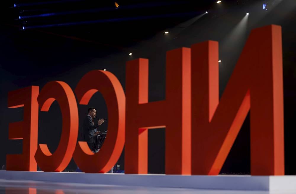 Human Resources Minister Steven Sim delivering his speech during the launching of the National Human Capital Conference and Exhibition (NHCCE) 2024 on Sept 30, 2024. - Photo by Bernama