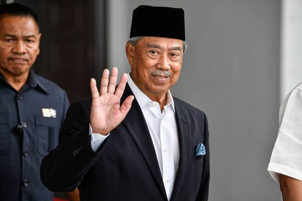Former prime minister Tan Sri Muhyiddin Yassin at the Kuala Lumpur Courts Complex, today. - Photo by Bernama