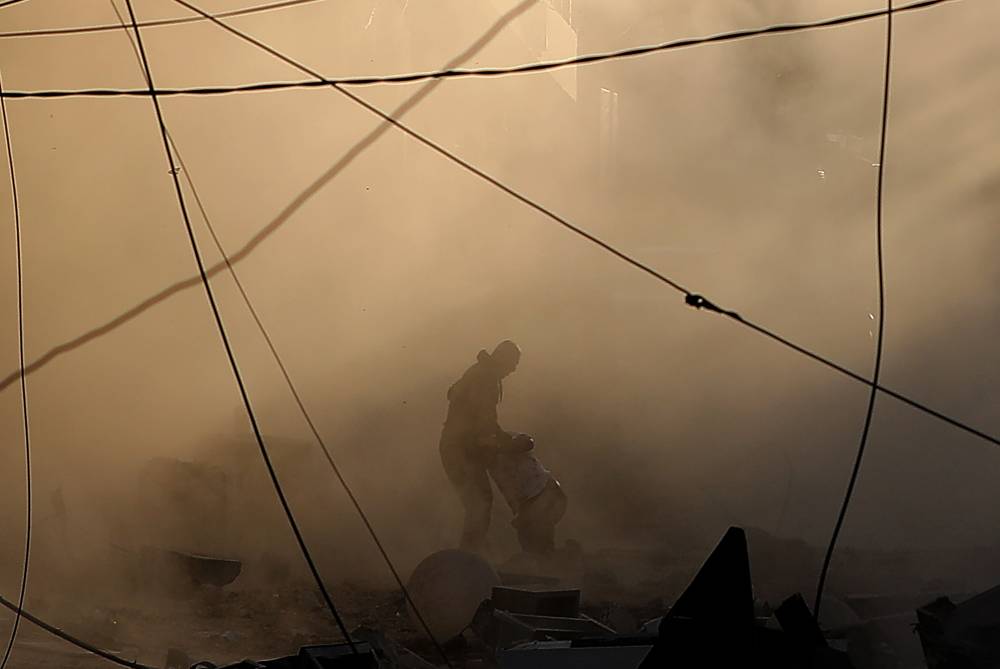 This photo taken on Oct. 4, 2024 shows a scene after an Israeli airstrike in the southern suburbs of Beirut, Lebanon. - Photo by Xinhua