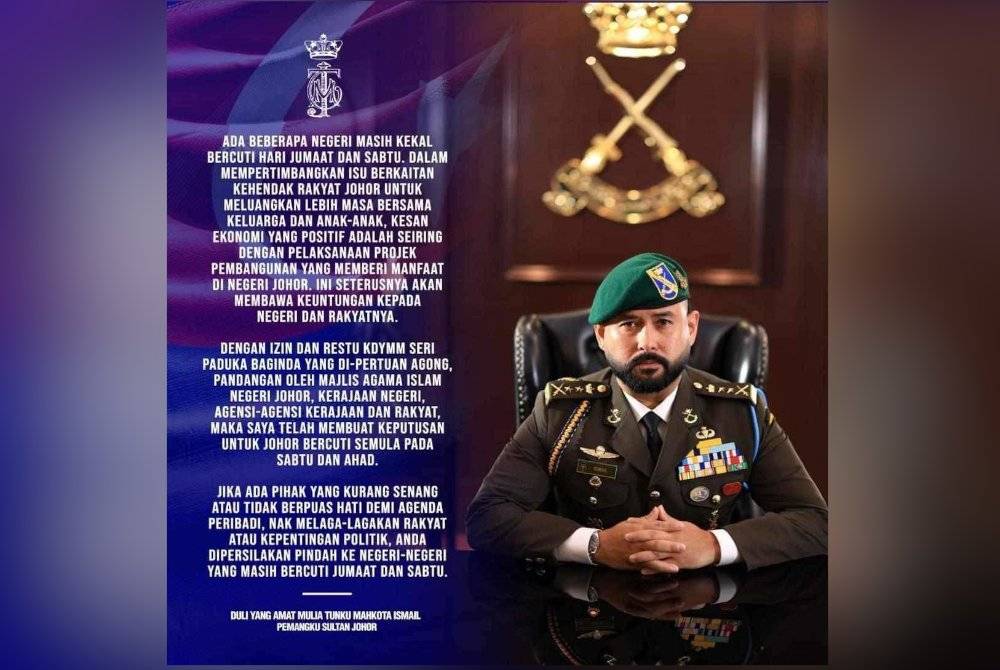 Tunku Mahkota Ismail said this decision would also have a positive economic impact in line with the implementation of development projects that will benefit and profit the state and its people.