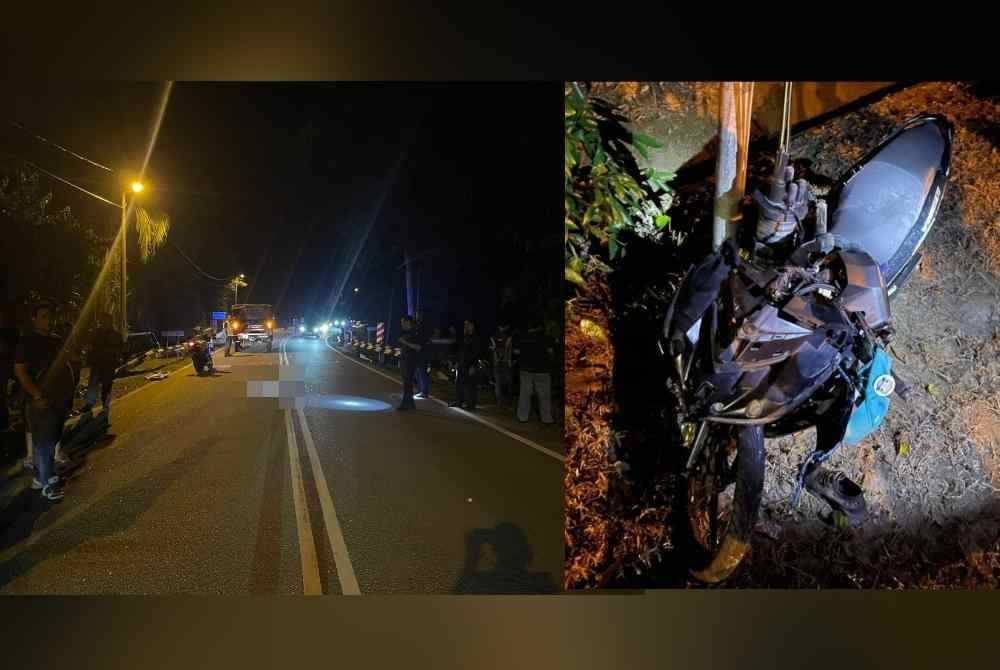 20-year-old motorcyclist killed in collision with buffalo. - Photos courtesy of PDRM