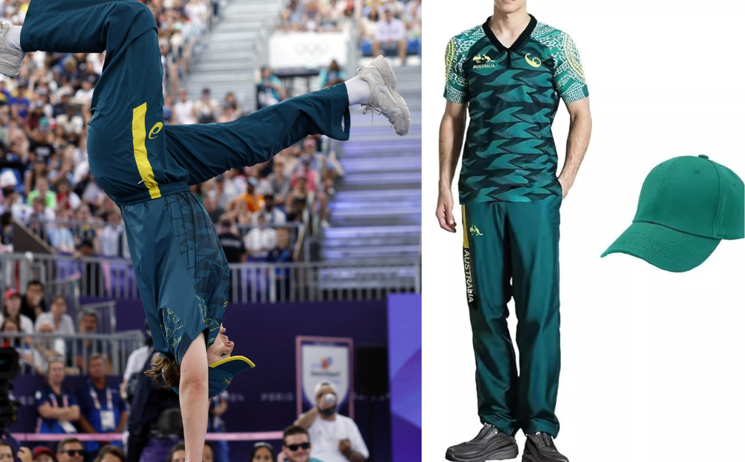 Australia's Rachael Gunn (R), known as Raygun competes against France's Sya Dembele, known as Syssy in the Women's Breaking dance Round robin of the Paris 2024 Olympic Games at La Concorde in Paris, on August, 9, 2024.
Odd ANDERSEN / AFP. Raygun costumes - Source: Amazon (right picture)