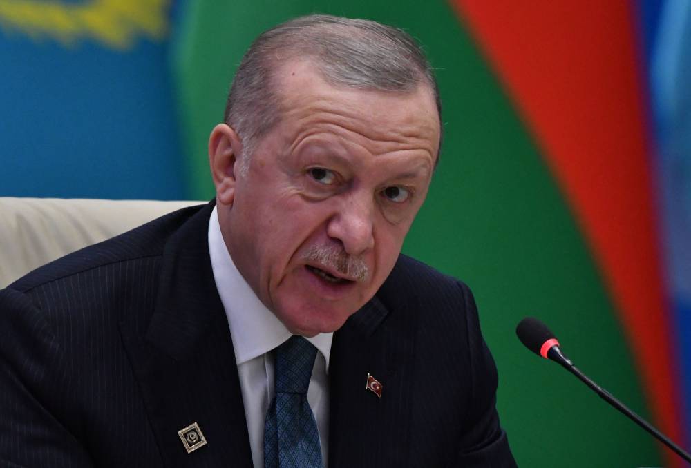 Turkish President Recep Tayyip Erdogan attends the 11th summit of the of heads of state of the Organisation of Turkic States at the Yntymak Ordo state residence in Bishkek on Nov 6, 2024. - (Photo by VYACHESLAV OSELEDKO / AFP)