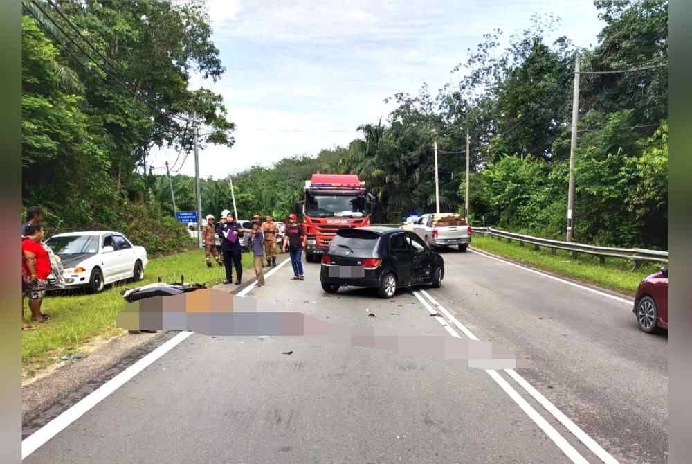 The mother and son were on their way back from Gemencheh to Pulau Sebang, Melaka, when the collision occurred, and both were confirmed dead at the scene. Photo courtesy of the police.