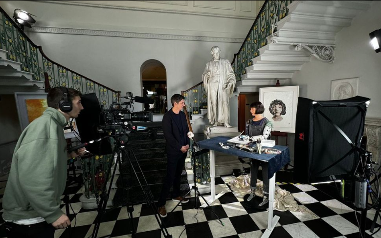 Ai-Da Robot, named after Ada Lovelace, who is considered to be the first computer programmer, has become the first humanoid robotic artist to have its artwork sold by a major auction house. Photo: Instagram @aidarobot