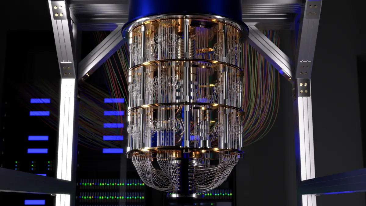 Quantum computer in the lab. (Photo by Peter Hansen) 