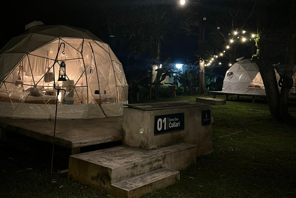 My accommodation for the night in a cozy dome at Hooton Retreat 