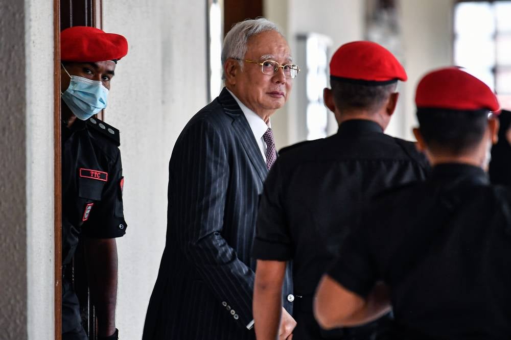 Datuk Seri Najib Razak at the Kuala Lumpur High Court, today. - Photo by Bernama
