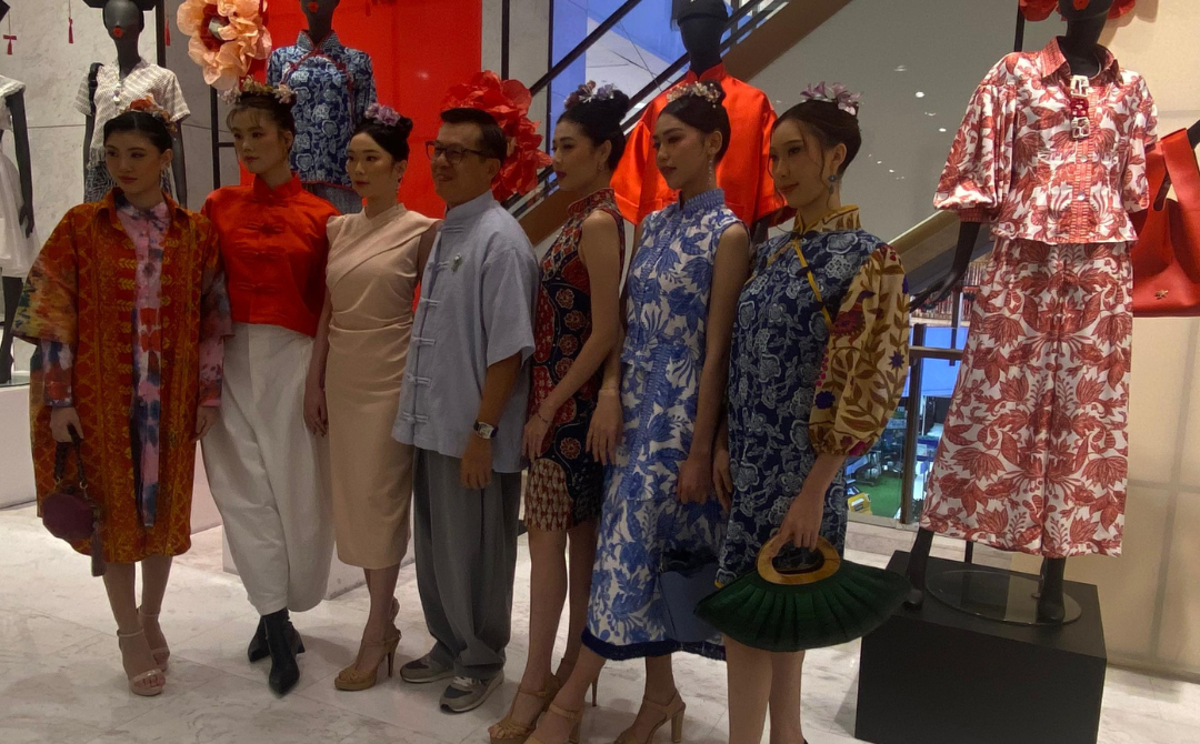 Richard Tsen (centre) with the models showcasing pieces from the Spring Overture (CNY'25) fashion collection.