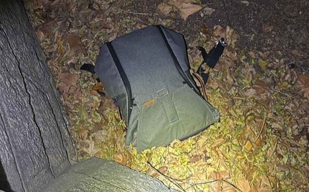 A backpack found by police in Central Park during the investigation into the fatal shooting of UnitedHealthcare CEO Brian Thompson. - Source: NYPD Instagram