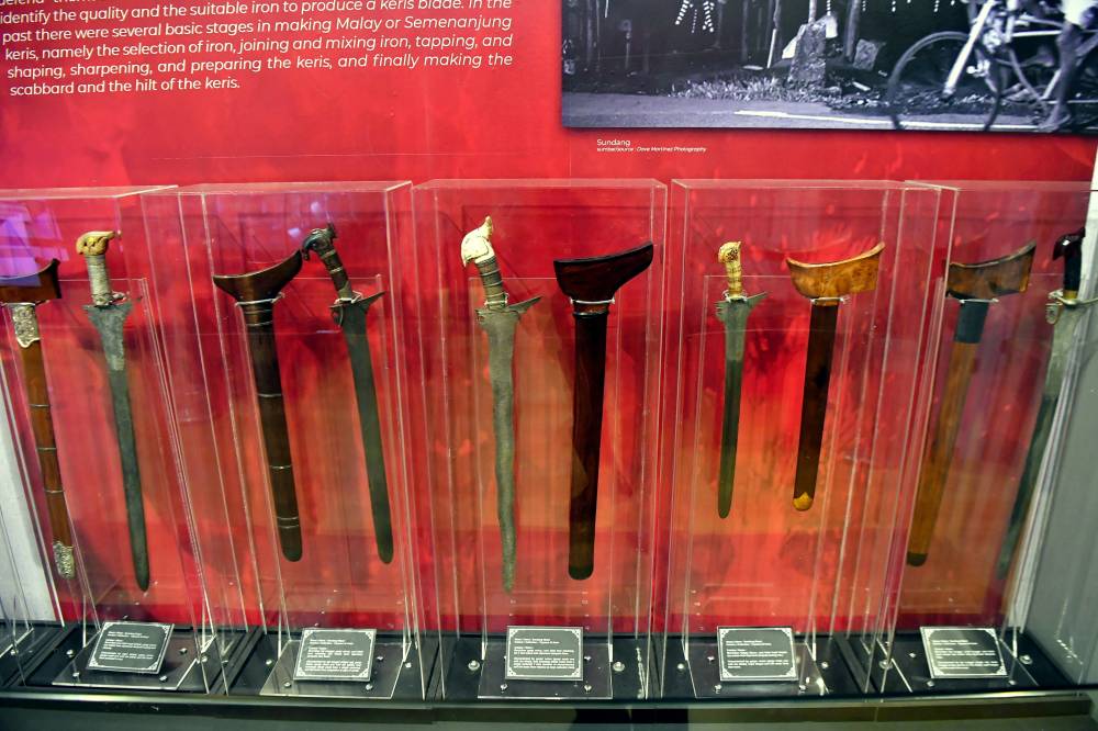 Among the Sundang exhibited at the Sundang: Art and Power Exhibition at the Perak Museum recently. Photo by Bernama