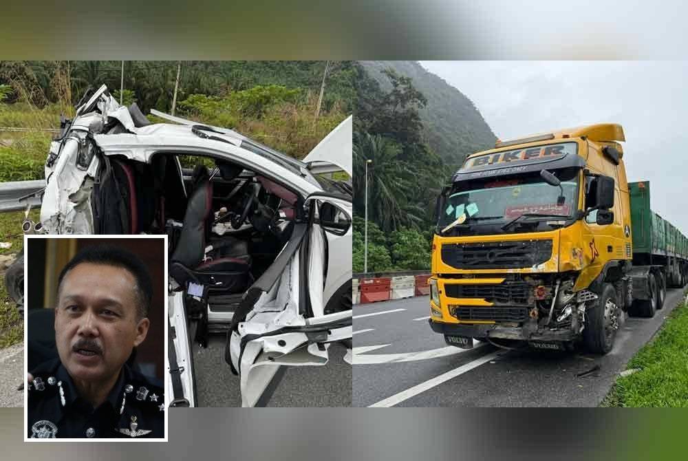 On average, three lorries were involved in accidents daily this year, which contributed to 5,364 fatalities compared to 6,024 throughout 2023. Inset: Yusri