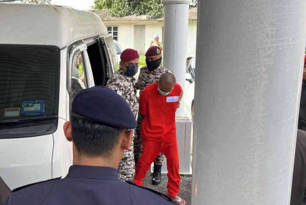 A widower became the first man to receive six public lashes, carried out at Masjid Al-Muktafi Billah Shah on Friday. - Photo by Bernama.