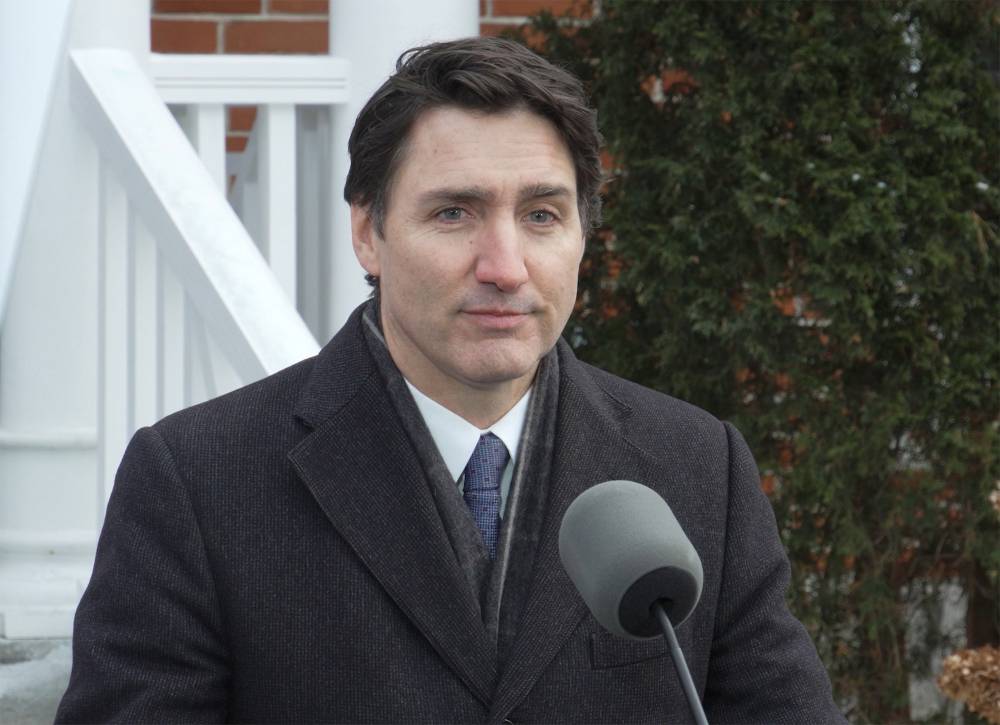 The screenshot from a video shows Trudeau speaking to media in Ottawa, Canada. Photo by Mick Gzowski/Xinhua