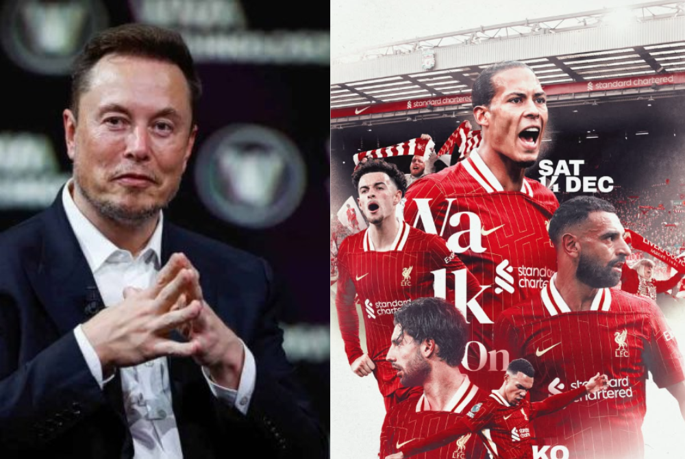 Musk (left) and Liverpool FC players - Photo source: Liverpool FC/Instagram