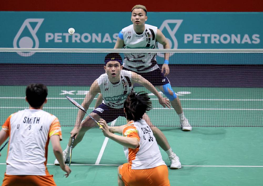 National men’s doubles duo Aaron Chia-Soh Wooi Yik overcame a tense opening-round scare at the Malaysia Open 2025. Photo by Bernama