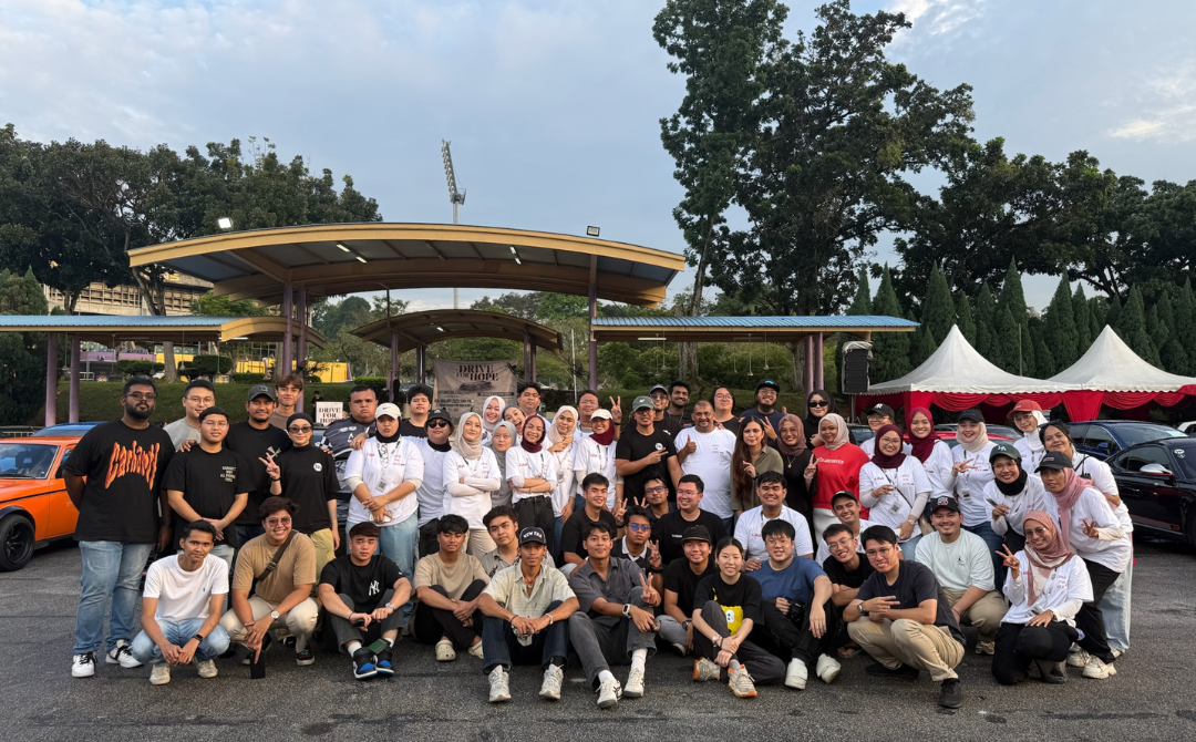 Proud Agency members, public relations final-year students, together with programme advisor, Abuzar Abdul Halim - Photo by UiTM's management 