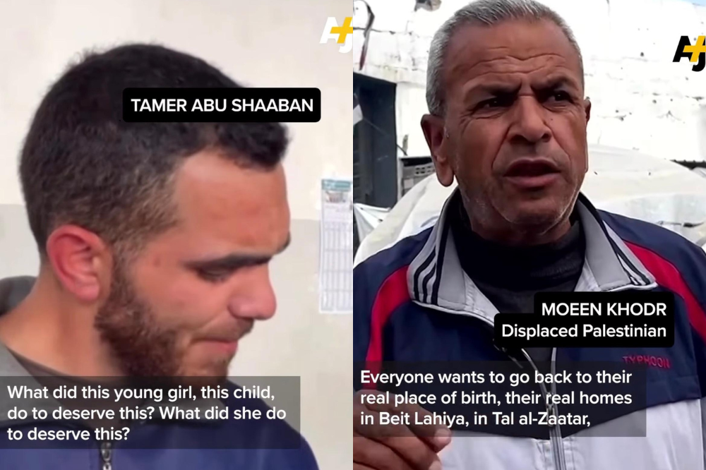 Palestinians expressing their frustration in the hours before the ceasefire agreement takes place at noon on Jan 19. Screenshots of a video by @ajplus on Instagram.