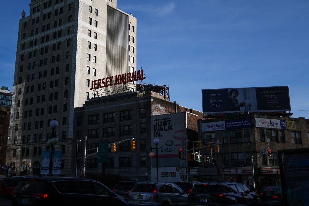 The Jersey Journal building is pictured in Jersey city, New Jersey on January 30, 2025. (Photo by CHARLY TRIBALLEAU / AFP)
