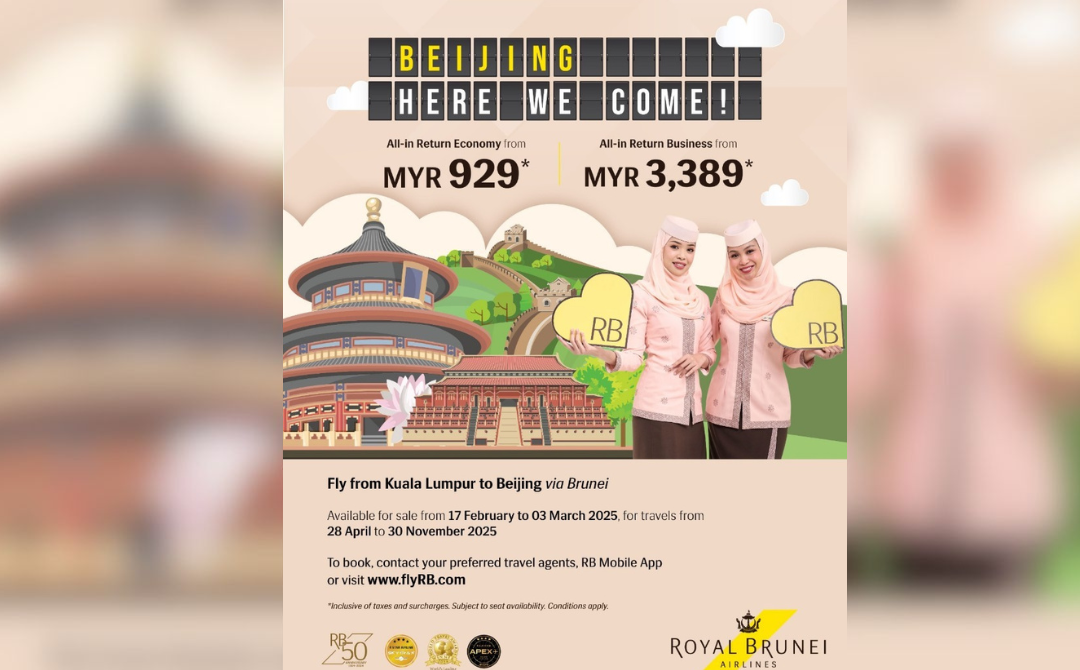 The all-in return fares start from RM929 for economy class and RM3,389 for business class, providing a cost-effective option for those looking to explore Beijing.