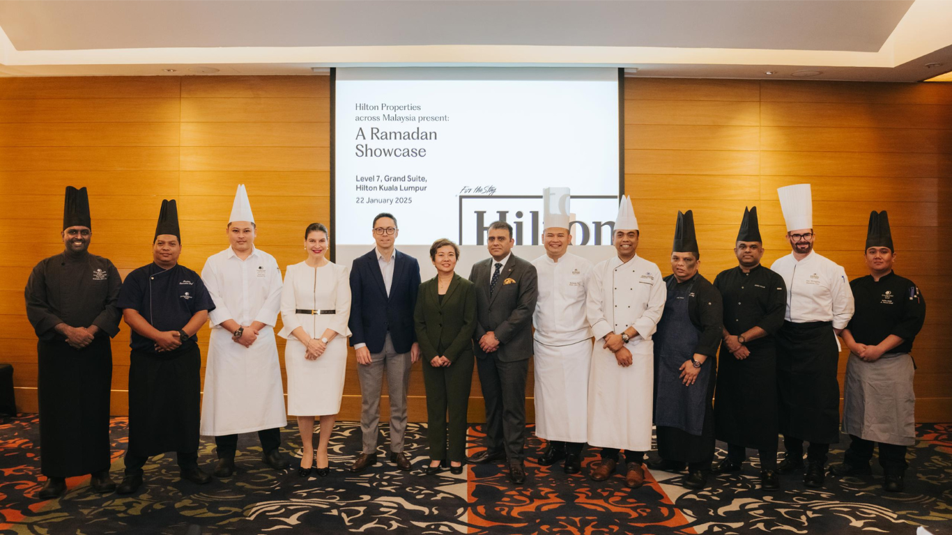 From left: Chef Sanjay, Chef Rasdan, Chef Azhar, Hilton Kuala Lumpur general manager Linda Pecoraro, DoubleTree by Hilton Kuala Lumpur general manager Daniel Alcarez, DoubleTree Resort by Hilton Penang general manager Kristine Chan, DoubleTree by Hilton Shah Alam i-City general manager Gagan Talwar, Chef Ridzwan, Chef Badrol, Chef Faizal, Chef Murli, Chef Paul Mcloughlin (Executive Chef Hilton Kuala Lumpur) and Chef Nafis.