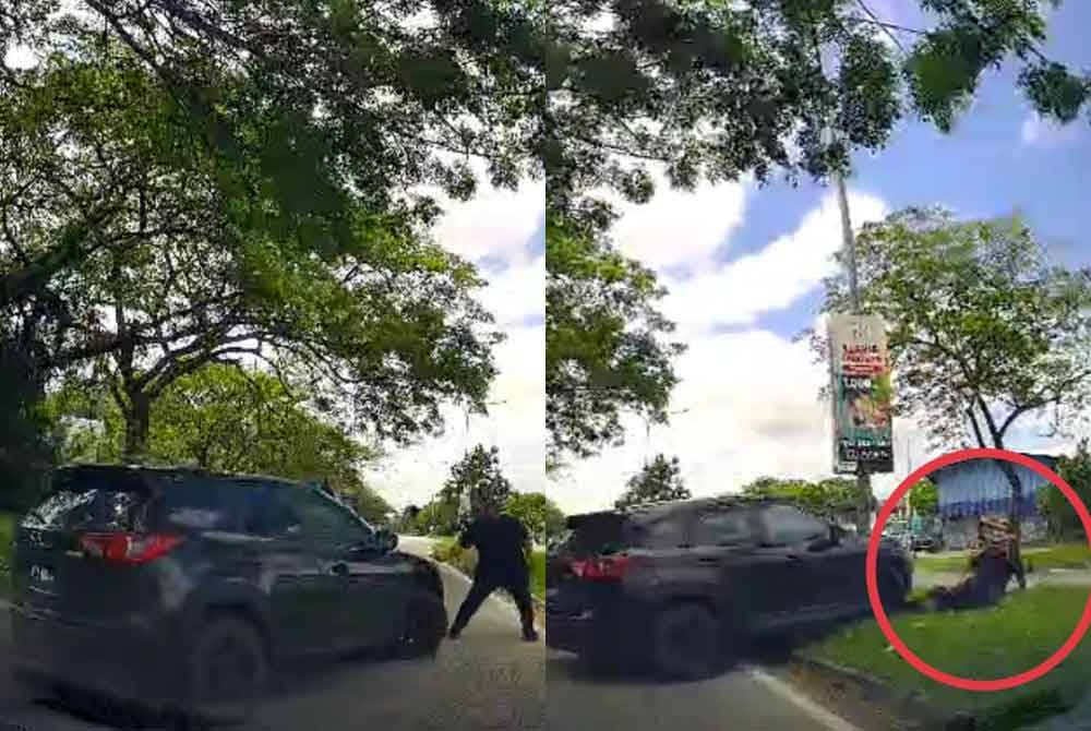 A screenshot from a road user's dashcam footage shows a vehicle hitting and dragging the victim in a recent incident in Kajang.