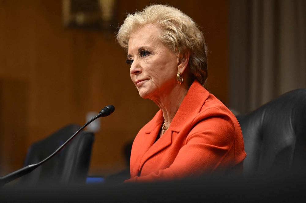 Linda McMahon testifies before the Senate Health, Education, Labor and Pensions Committee on her nomination to be Education Secretary at Capitol Hill in Washington, DC, February 13, 2025. Donald Trump's pick for US education secretary, former World Wrestling Entertainment CEO Linda McMahon, was confirmed by the Senate March 3, 2025 to lead a department the president has been clear he wants to dismantle. Trump, 78, promised to decentralise education as he campaigned for a return to the White House, saying he would devolve the department's powers to state governments. (Photo by SAUL LOEB / AFP)