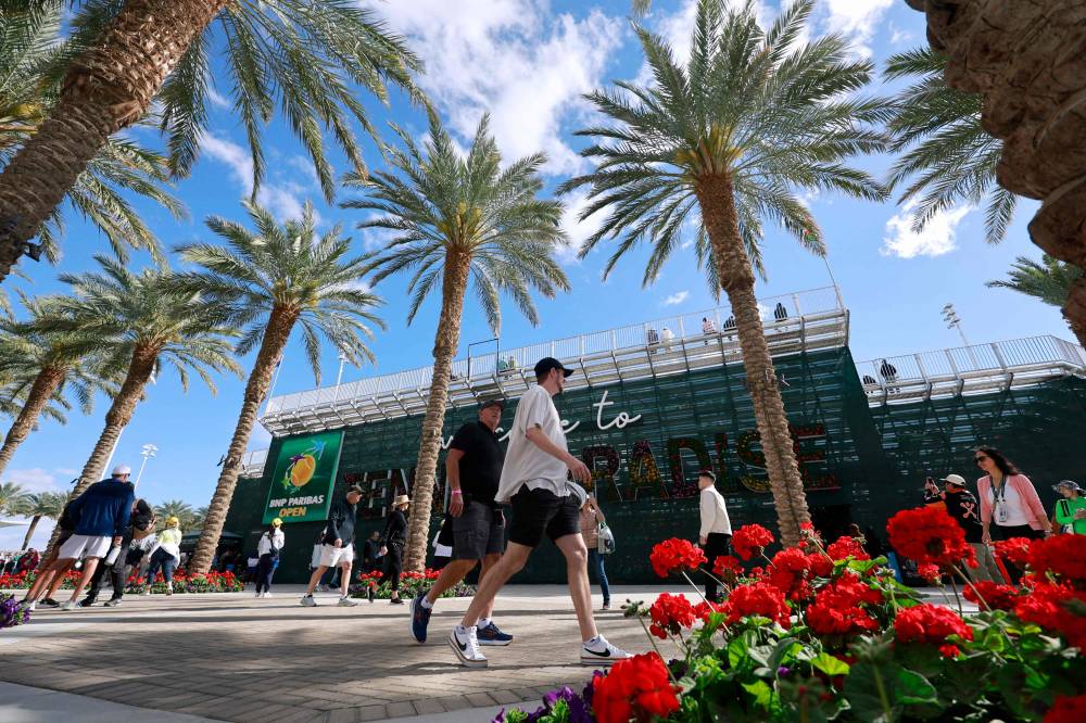 Fans on the grounds at the Indian Wells Tennis Garden on March 06, 2025 in Indian Wells, California. - Photo by AFP