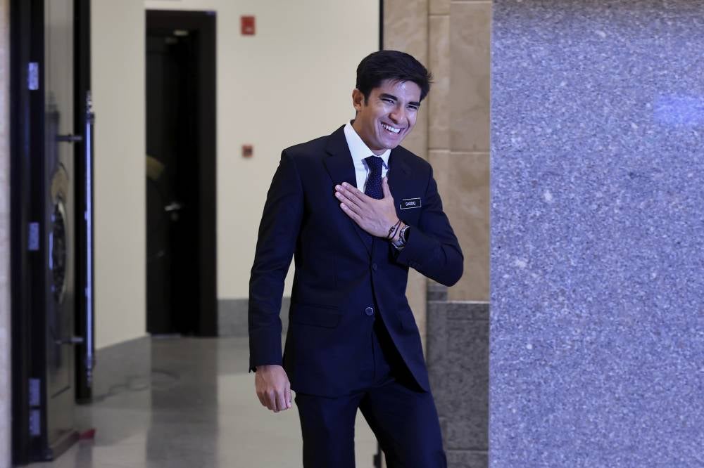 Muar MP Syed Saddiq Syed Abdul Rahman at the Court of Appeal for the hearing of his appeal against his graft conviction and sentence over Armada funds, today. - Photo by Bernama