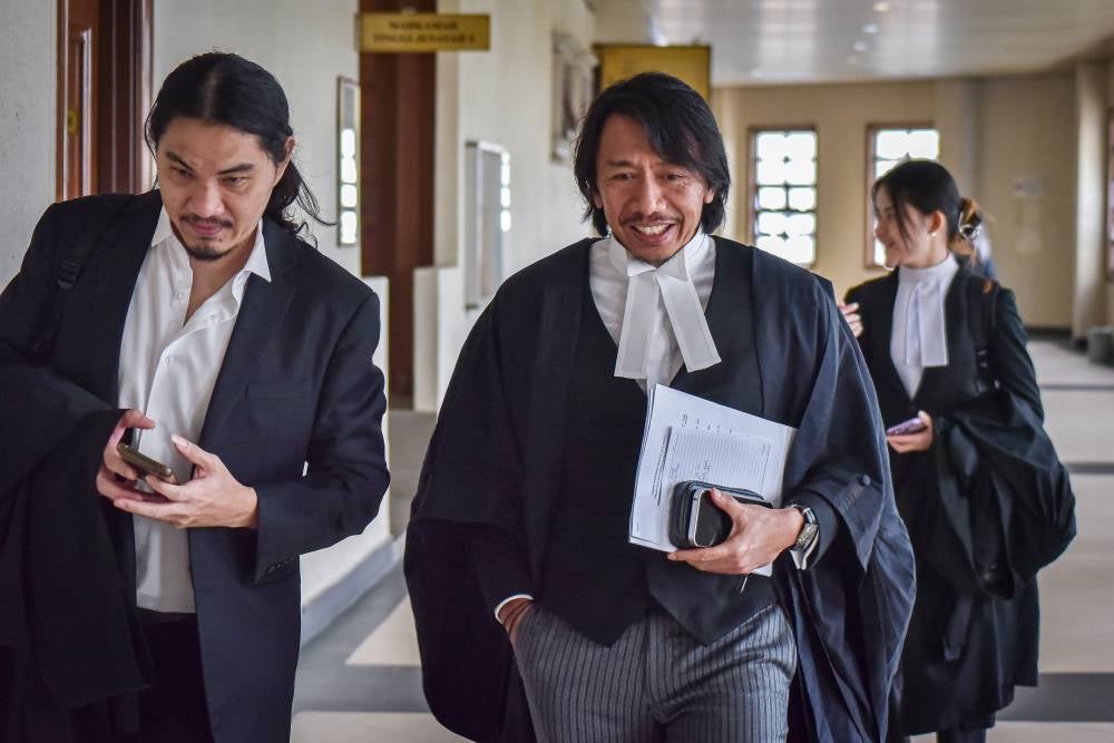 Lawyer Amer Hamzah Arshad during the case management of his client former prime minister Tan Sri Muhyiddin Yassin's case at the Kuala Lumpur High Court, today. - Photo by Bernama