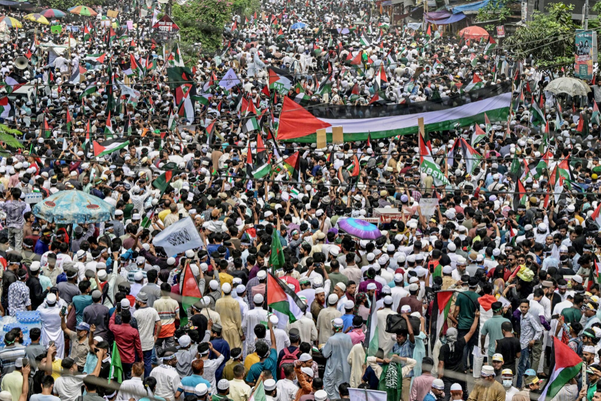 Anger against Israel's 18-month-long genocidal war against the Palestinian people and its decades-long land occupation runs high among Bangladeshis. - (Photo by AFP)