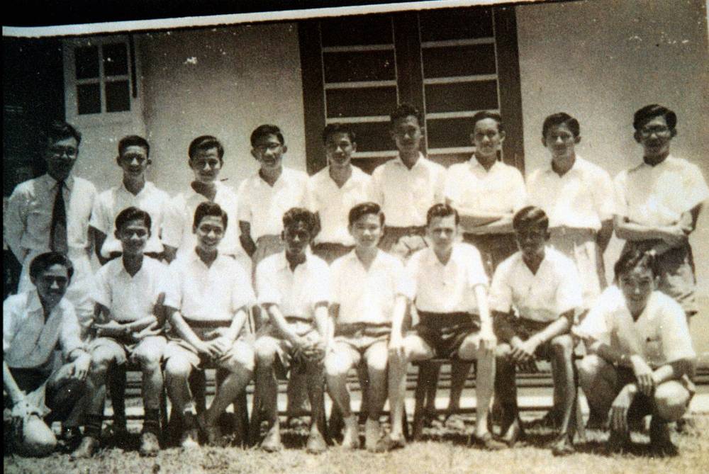 A nostalgic photo of fifth Prime Minister Tun Abdullah Ahmad Badawi (front right) during his school days at Bukit Mertajam High School. He passed away at the National Heart Institute at 7.10pm on April 14, 2025. - BERNAMA FILE PIX
